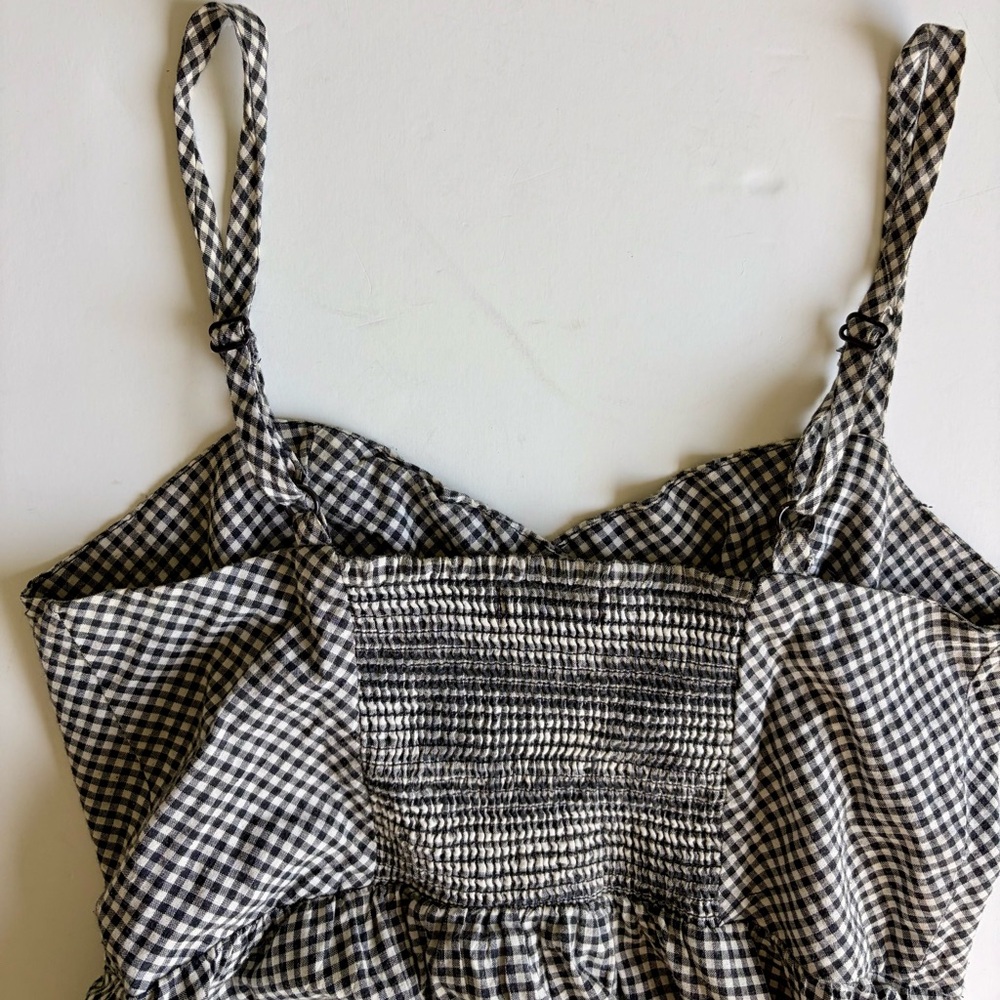 BDG / Cooperative Emilia Black and White Gingham Button-Front Midi Dress - Picture 6 of 9